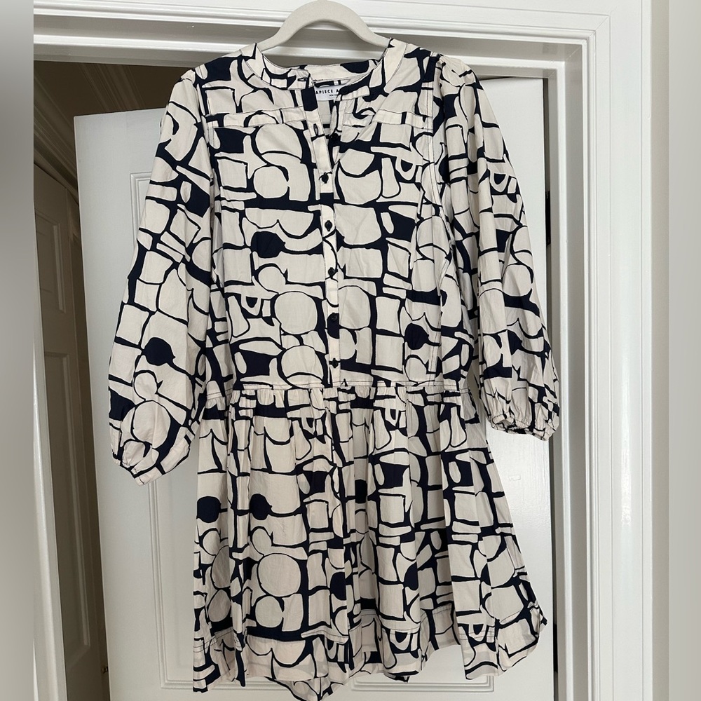 Apiece Apart - Piet Mini Shirt Dress in Klee Cream Circles